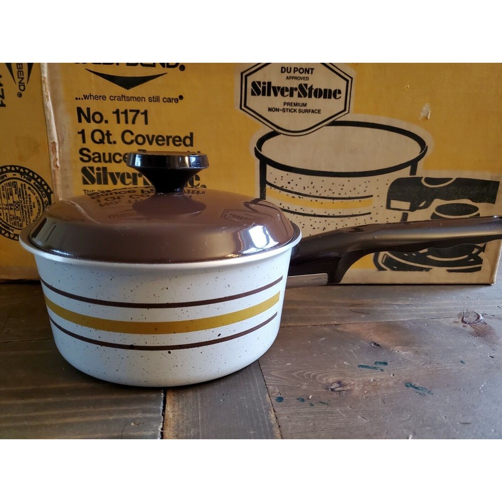 New Retro Sauce Pan West Bend 1Qt 1970s Aluminum Non Stick Vintage Kitchen NOS